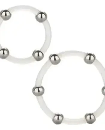 Steel Beaded Silicone Ring Set