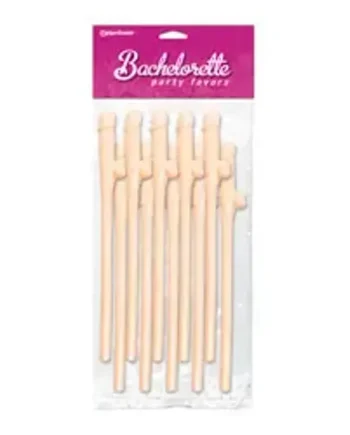 Bachelorette Party Favors 10 Pecker Straws Flesh