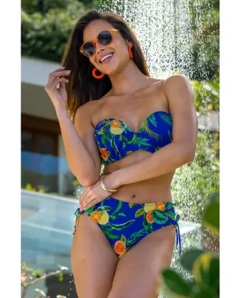 Santa Cruz High-Leg Adjustable Side Brief - Blue Tropical