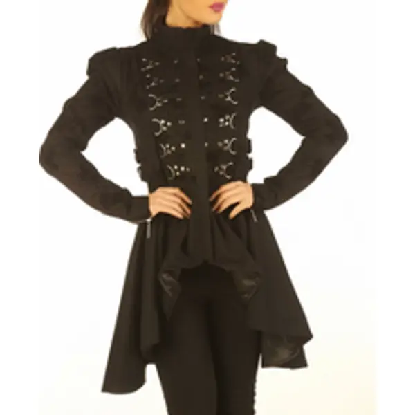 Black Cotton Ladies Jacket STP6