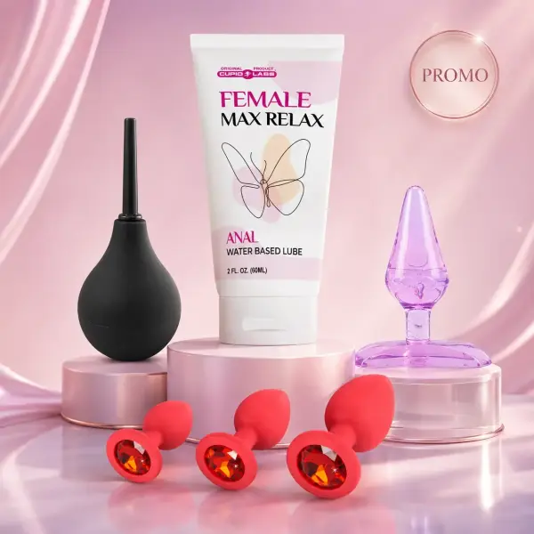 Female Anal Confidence Kit- Promo Kit For Comfort, Hygiene And Gradual Anal Pleasure