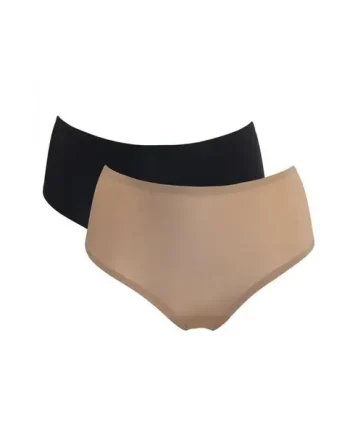 Bonded No VPL Shorty 2 Pack - Black/Toffee