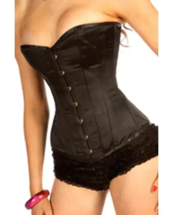 Black Silk Corset For Tight Lacing