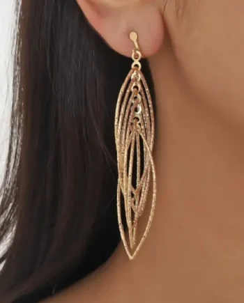 Rhombus Shaped Long Metal Ear Clip