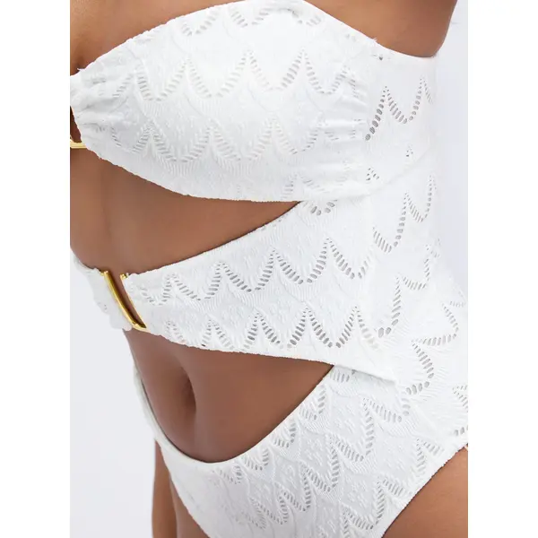 Adria textured bandeu swimsuit