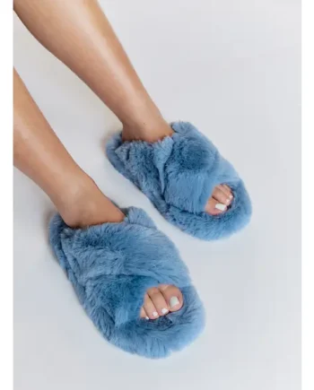 Ridge sole cross band slider slippers