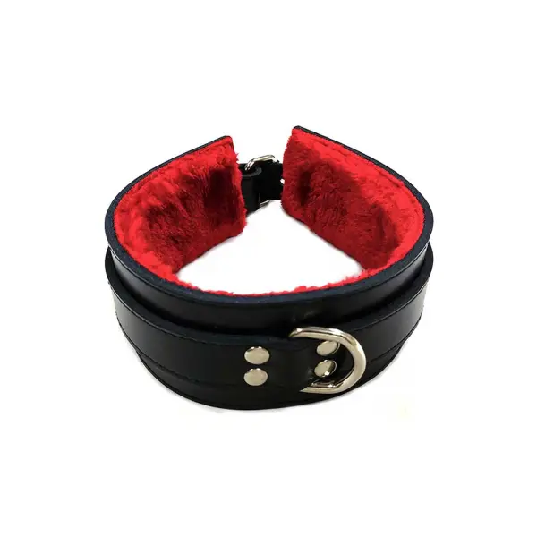 Leather Collar with Faux Fur Lining