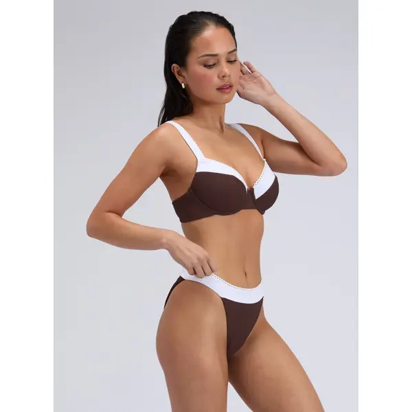 Rivoli picot tanga brazilian bikini bottoms
