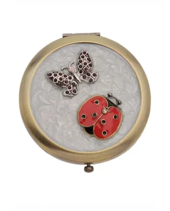 Danielle Creations Ladybird And Butterfly Enamelled Compact