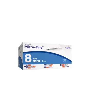 BD (Embecta) Microfine Plus 1ml Insulin Syringe & Needles U100 30g x 8mm