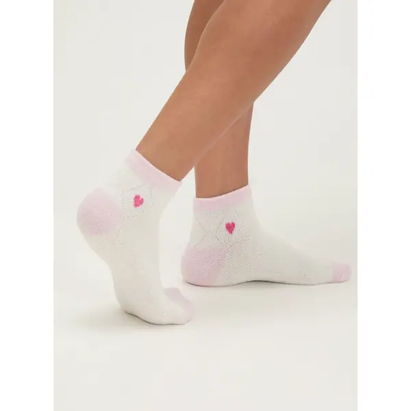 2 pack heart textured trainer socks