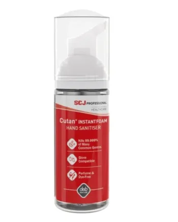 Cutan Foam Hand Sanitiser With Pump Kills 99.999% germs 47ml