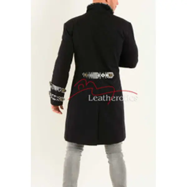 Men's Tailcoat Jacket Black Cotton Steampunk Top MTC5