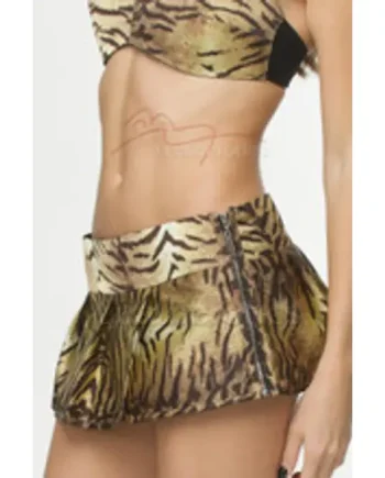 Bra Top With Skirt Tiger Print Set