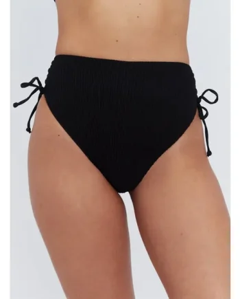 Amalfi crinkle high-waisted bikini bottoms