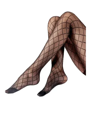 Pretty Polly Sparkly Diamond Mesh Black Tights