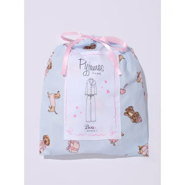 Sausage dog & friends fleece pyjamas in a bag