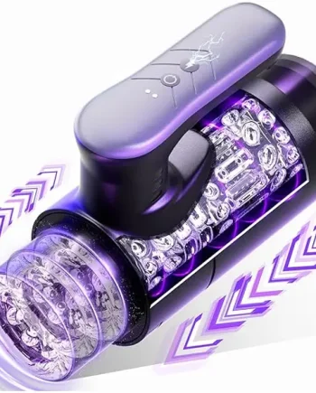 Upgraded Handheld Telescopic Male Masturbator with 9 Powerful Thrusting Rotating