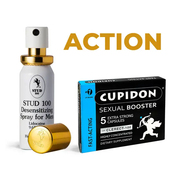 STUD 100 - Last Longer and Enjoy Intimate Moments + CUPIDON 5 herbal capsules for erections