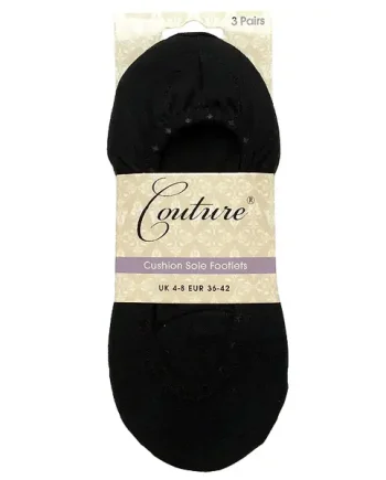 Couture Cushion Sole Footlets 3 Pair Pack