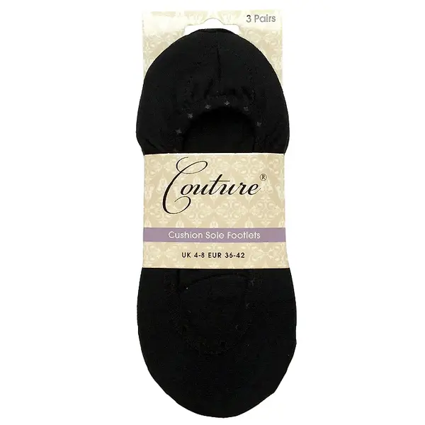 Couture Cushion Sole Footlets 3 Pair Pack