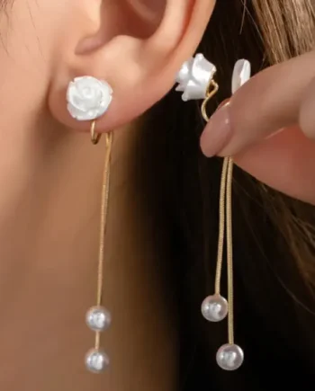 Simulated Faux Pearl Clip-On Earrings