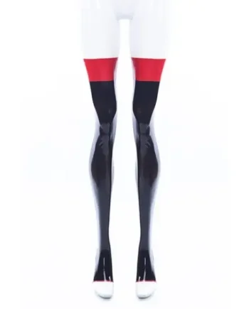Toeless Latex Stockings With Contrast