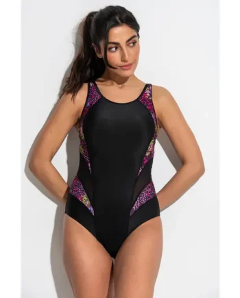 Energy Chlorine Resistant Swimsuit - Black/Confetti
