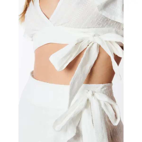 Broderie wrap top