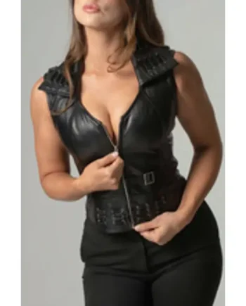 Short Leather Waistcoat
