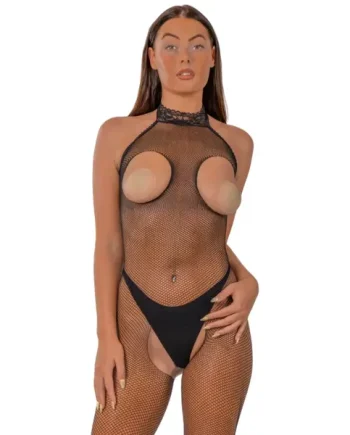 Lace by LJ Fishnet Open Cup Crotchless Bodystocking