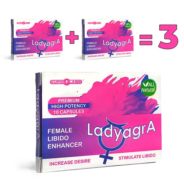 LadyagrA Arousal capsules for women - PROMO 3 packs of 10 capsules for the price of 2.