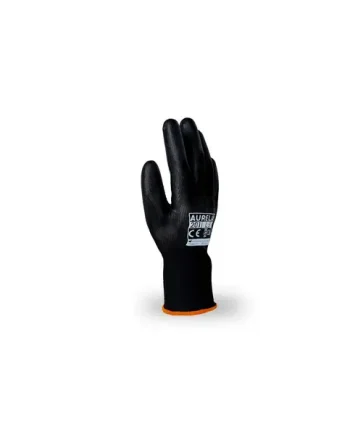 Aurelia 202 Black 13gg PU Palm Coated with Nylon Liner Industrial Gloves