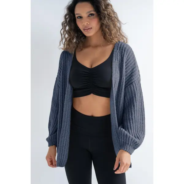 The Softest Open Knit Cardigan - Blue