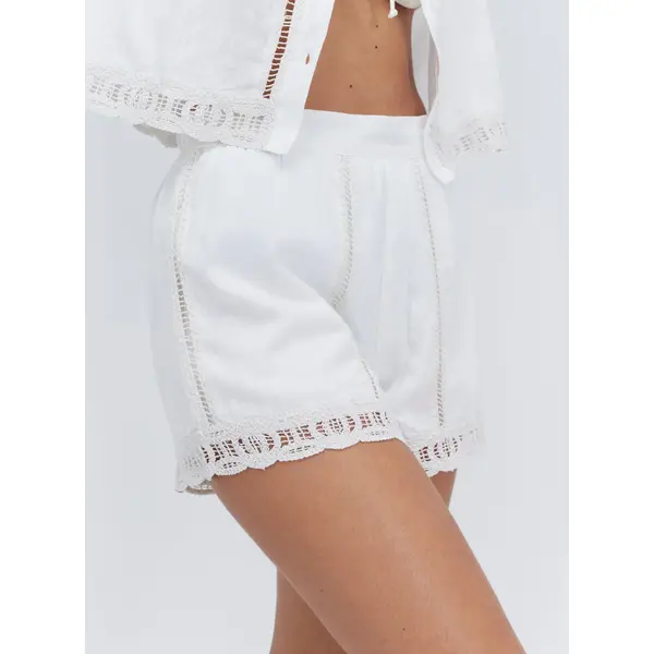 Linen blend beach shorts
