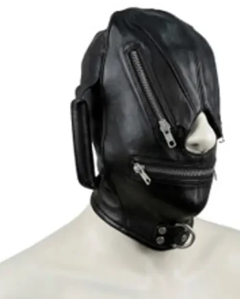 Phantom Leather Zip Hood with Detachable Handles