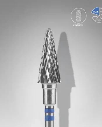 Staleks Carbide Nail Drill Bit CONE 6mm/14mm BLUE Left-handed