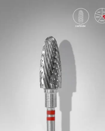 Staleks Carbide Nail Drill Bit CORN 6mm/14mm RED Left-handed