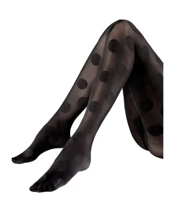 Pretty Polly Large Spot Black Tights