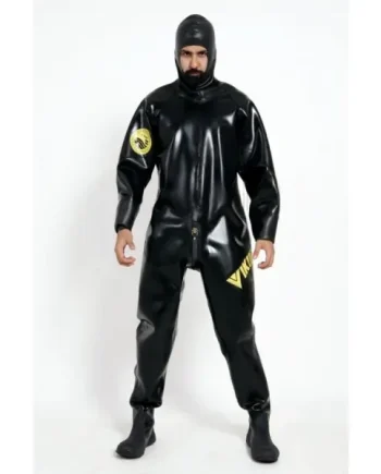 Latex Mens Heavy Duty Brand Name Hooded Drysuit Diving Suit