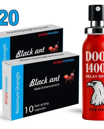 DOOZ 14000 & Black-Ant Erection Capsules Combo, 20 Capsules
