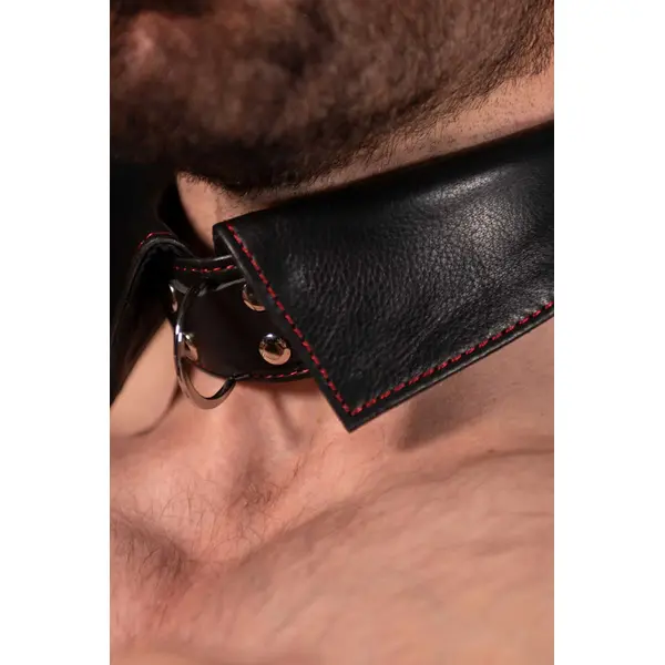 Leather Bondage Collar with Buckle