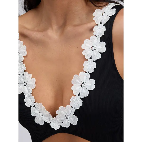 Mykonos ribbed flower swimsuit