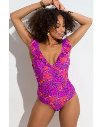 Bermuda Frill Tummy Control Swimsuit - Multi