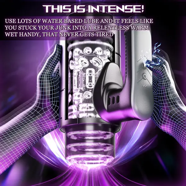 Upgraded Handheld Telescopic Male Masturbator with 9 Powerful Thrusting Rotating