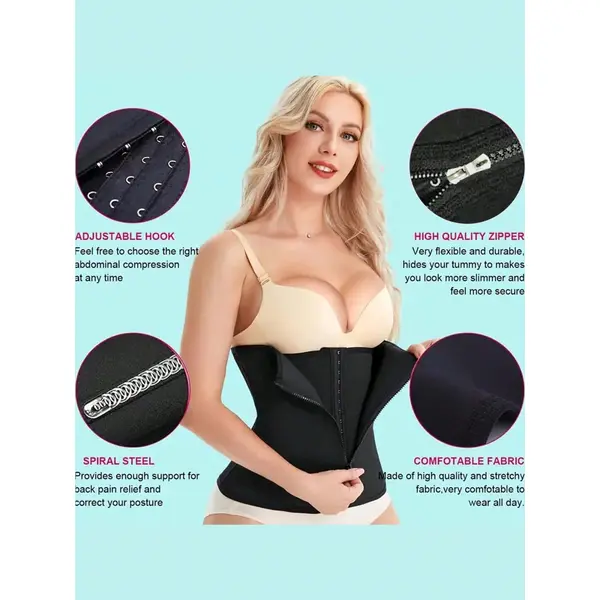 Corset Body Shaper With Buckles And Zipper