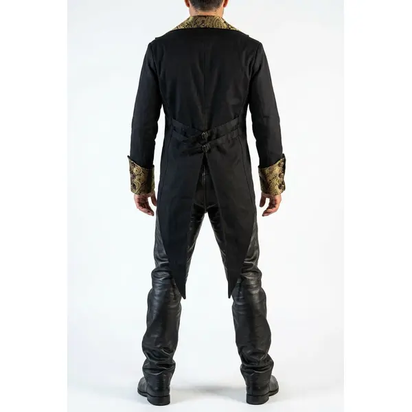 Mens Cotton Tailcoats Golden Steampunk Vintage Morning Suit Coat STPGG
