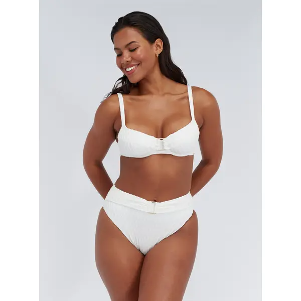 Riad textured high waisted bikini bottoms