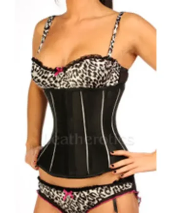 Black Satin Corset Waist Trainer 1811