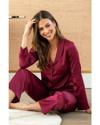 Dusk Satin Pyjama Set - Berry
